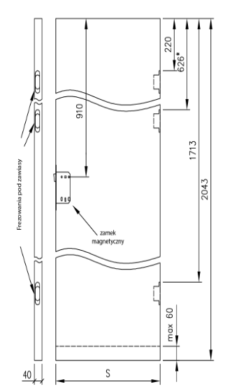 Przekrój skrzydła przylgowego DRE
